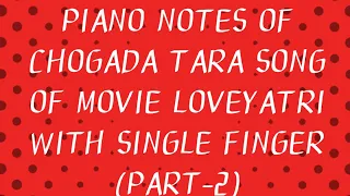 PIANO NOTES OF CHOGADA TARA SONG OF MOVIE LOVEYATRI STEP BY STEP (PART-2)