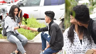 Proposing prank on my cute friend￼🥰|| On Public Prank