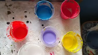 FLUID ART. КАРТИНА ИЗ ОСТАТКОВ КРАСКИ.