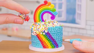 Best Ever Miniature A Roundup of Blue Rainbow Cake Decorating - Mini Ideas Cake Recipe | Mini Bakery