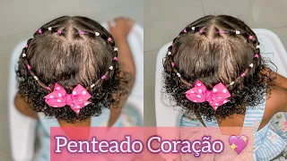 Penteado Coração com Ligas 💖 Hairstyle Heart with Garters 🥰