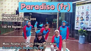 PARADISO (Fr) || Line Dance | Choreo: Jun Andrizal (INA) - May 2024 | Demo by GU Studio Bandung, INA