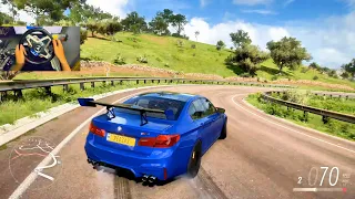 Drifting 900HP BMW M5 2018 - Forza Horizon 5 | Steering Wheel Gameplay