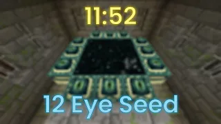 (FWR) 11:52 - 12 EYE SEED - Set Seed Peaceful Glitched Minecraft Bedrock Speedrun