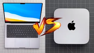 M1 MacBook Pro 14 VS M1 Mac Mini!  SHOCKING Desktop Comparison?!