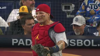 This Happens when you Challenge Yadier Molina's Arm Missile! MLB