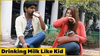 Stammerer Kid Drinking Milk in Nipple Bottle Prank | The HunGama Films