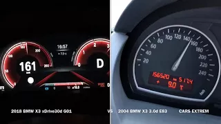 0-230 KM/H 2018 BMW X3 xDrive30d G01 VS 2004 BMW X3 3.0d E83 204 hp Manual Transmission Acceleration