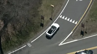 Pursued vehicle takes ramp in wrong direction