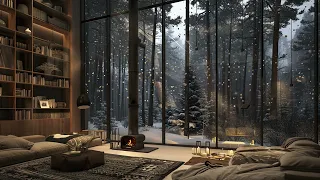 Winter wonderland overcome all chaos - Relaxing Blizzard with Fireplace Crackling fall Asleep