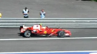 F1 - Raikkonen & Massa - Ferrari in Magny-Cours 2008.AVI