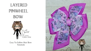 How to make hair bows with ribbon | Hair bow tutorial | DIY hair bow | LAYERED PINWHEEL BOW