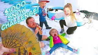 Last to Leave the Snow Wins $1000! Freezing Challenge! / The Beach House