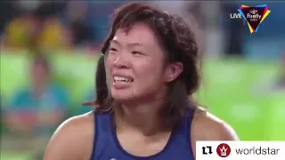 Japanese Wrestler Risako Kuwai Celebrates Her Victory By Slamming Her Coach!