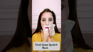 most viral tissue paper hack 😯 #shorts #viral #hack #lipstick #makeuphacks #youtubeshorts