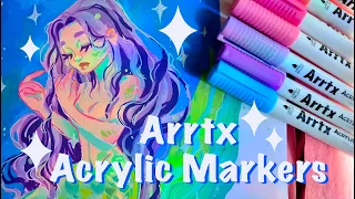 Painting with Acrylic Markers 🌟🌟Arrtx Acrylic Markers Review