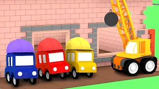 Neljä pikkuautoa -piirretyn täydet jaksot! Opi värejä lasten autojen kanssa. Kaivinkone ja traktori.