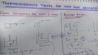 Thermodynamics Tricks for work done calculation | Reversible and Irreversible process