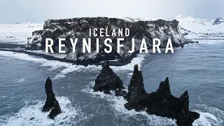 Reynisfjara, Black Sand Beach Iceland! By Drone 4K