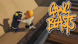 GANG BEASTS - You're Under Arrest for Playing on the Train Tracks [Melee] - Xbox One Gameplay