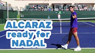 Carlos Alcaraz Practices before his semifinal match against Rafael Nadal | 2022 Indian Wells