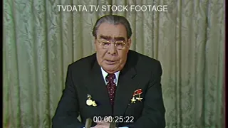 LEONID BREZHNEV DRUNK, General Secretary of the Communist Party Soviet Union television speech USSR