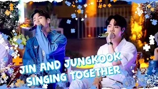 Jin and Jungkook singing together