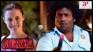 Gurkha Movie Scenes | Elyssa Erhardt intro | Raj Bharath plans to take Elyssa as hostage | Yogi Babu