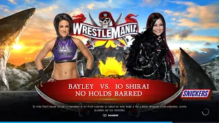 WWE2K22 No Holds Barred Match Bayley VS Io Shirai en Wrestlemania