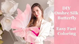 DIY Giant Ombre Silk Butterfly with Foldable Wings Step-by-step Tutorial Boho Style home decor idea