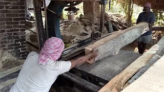 आरा मशीन | Cutting wood in Indian chain saw