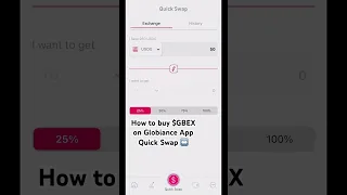 How to buy $GBEX on Globiance App Quick Swap ↔️
