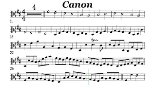 Canon in D Viola Sheet Music Backing Track Play Along Partitura