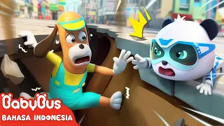 Keselamatan Gempa Bumi di Jalan 🪨| Tim Penyelamat Super 🐼| Kartun Anak | BabyBus Bahasa Indonesia