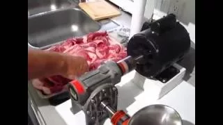 Rand 22 Stainless Meat Grinder converted to electric