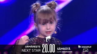 O micuță vedetă cucerește juriul! 🥰 Nu rata Next Star, sâmbătă, de la 20.00, la Antena 1!