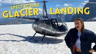 Spectacular Helicopter Mountain Landing! Robinson R66