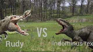 Indominus rex VS Rudy Dino fight