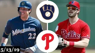 Milwaukee Brewers vs Philadelphia Phillies Highlights | May 13, 2019