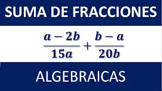 SUMA DE FRACCIONES ALGEBRAICAS | EJERCICIO 3 | MATEMÁTICAS CONMIGO