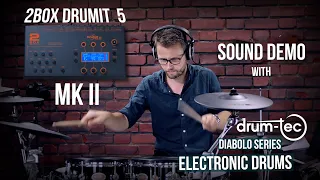 2Box Drumit 5 MK2 electronic drums sound module demo with drum-tec diabolo series