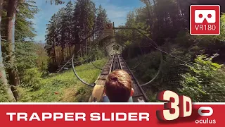 TRAPPER SLIDER 3D Fort Fun VR Roller Coaster VR180 3D Mountain Alpine Coaster