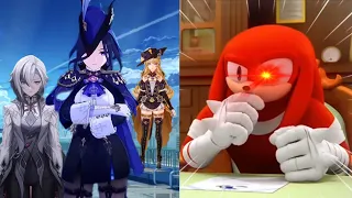 Knuckles rates Fontaine Girls from Genshin Impact