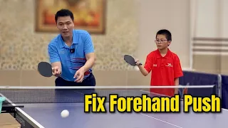 Ti Long guides and corrects Forehand Push technical errors for Swedish students |  part 6