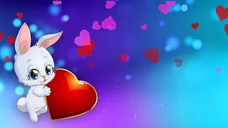 Animated Particles | Hare with Heart | for Happy Valentine's Day background video