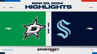 NHL Highlights | Stars vs. Kraken - March 30, 2024