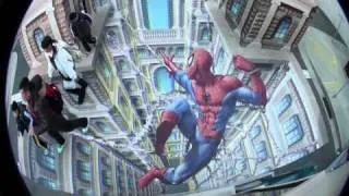 Trick Art 3D by Kurt Wenner at Universal Studios Japan featuring Spiderman