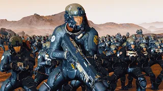 Starfield - U.C. Marines Army VS Spacers Army! - NPC War