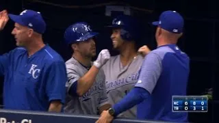 KC@TB: Merrifield singles home run, scores on error