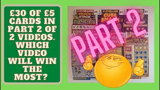 Part 2 £30 mix of lotto scratch cards. How many of these 6 £5 scratch cards will be winners?